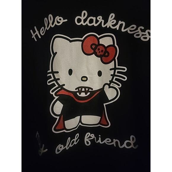 HELLO KITTY Horror Goth Vampire Goth XL NEW Excellent Cotton A98 Halloween - Picture 2 of 4